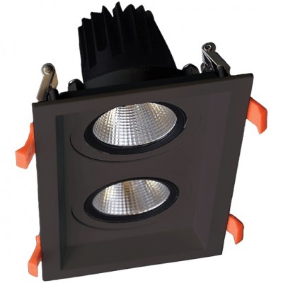 Φωτιστικό LED Χωνευτό Κινητό 2x30W 230V 4200lm 24° 4000K Λευκό Φως IP44 Μαύρο